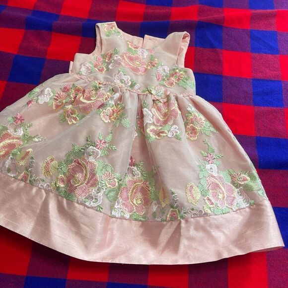 Laura Ashley London Girls Pink Embroidered Floral Dress Size 2T - Picture 1 of 12